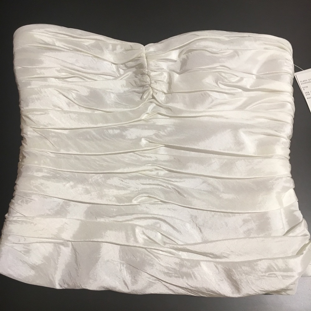 David’s Bridal taffeta ruched top size 8